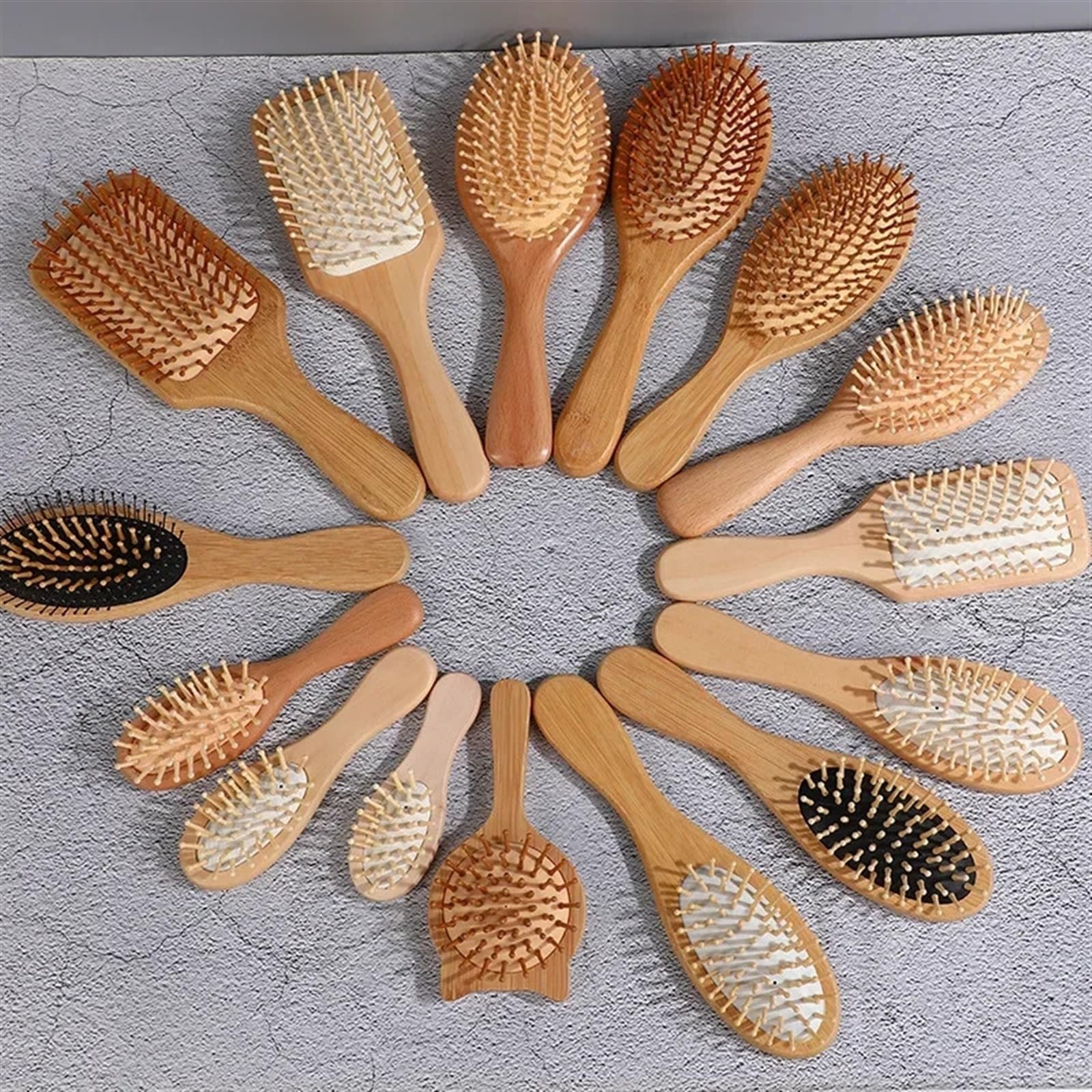 Holzkamm Professionelle Luftpolster Haarausfall Massagebürste Haarbürste Kamm Kopfhaut Haarpflege Gesunder Bambuskamm (Size : 12)