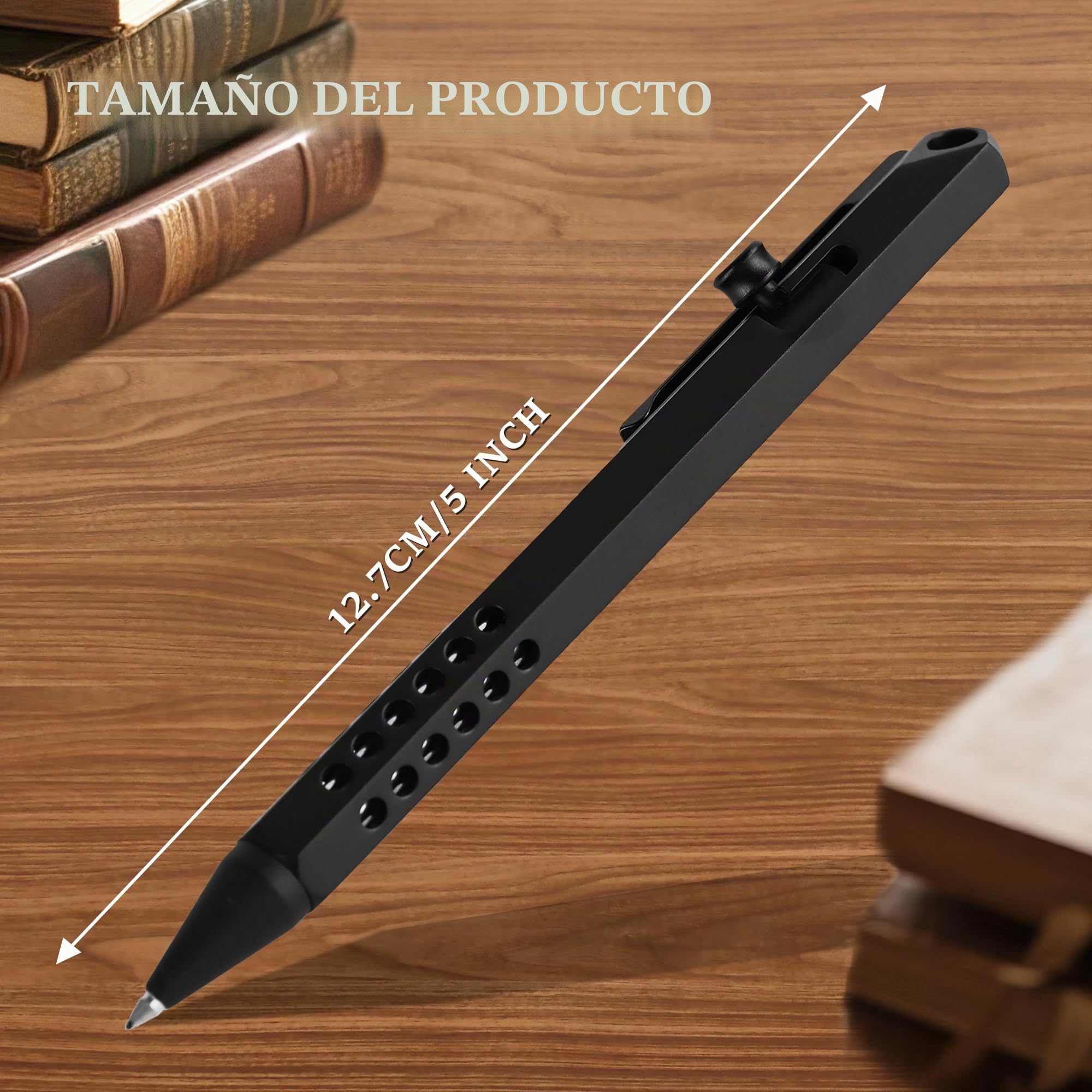 SMOOTHERPRO Bolígrafo de Titanio Hexagonal Bolt Action Hueco Color Negro | Ligero, Duradero, Diseño Ergonómico, Escritura Precisa, para Uso Diario, Profesional, Oficina, Escuela, Regalo Ideal