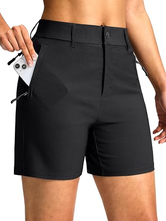 SANTINY Womens 5"/7" Hiking Golf Shorts with Pockets