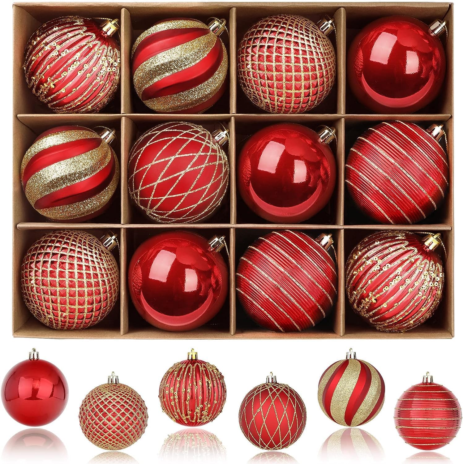 SHareconn 12 Bolas de Navidad Plástico
