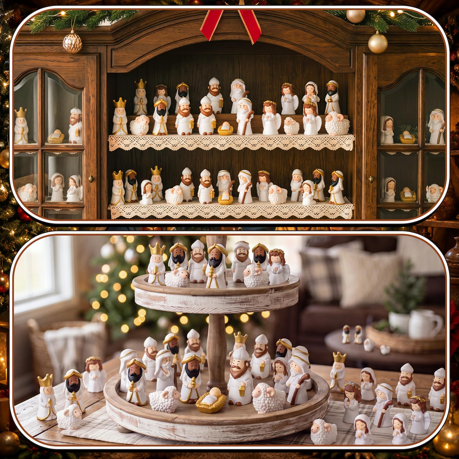Set di 64 statuette natalizie a forma di Gesù