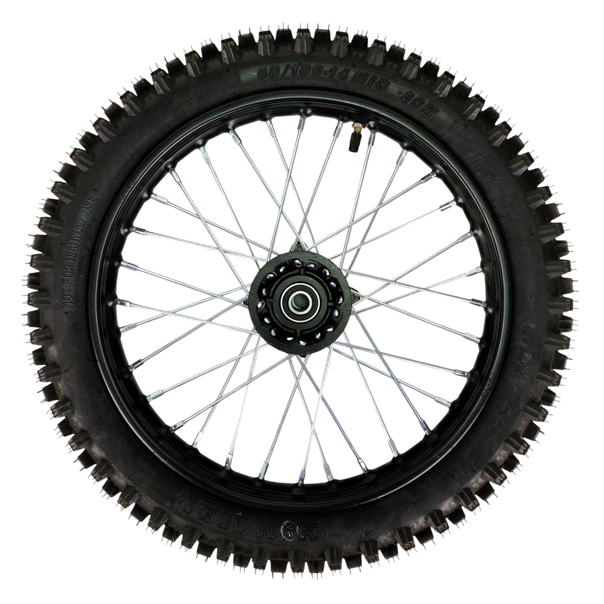 Rueda Neumático con camara y llanta 2.50-14 60/100-14 MIC 30M Llanta 1.4x14 Eje 15mm para Pit Bike, Dirt Bike, Cross Bike, Irbis KAYO, Bosuer BSE, 50-90cc 110cc 125cc 140cc 150cc 160cc