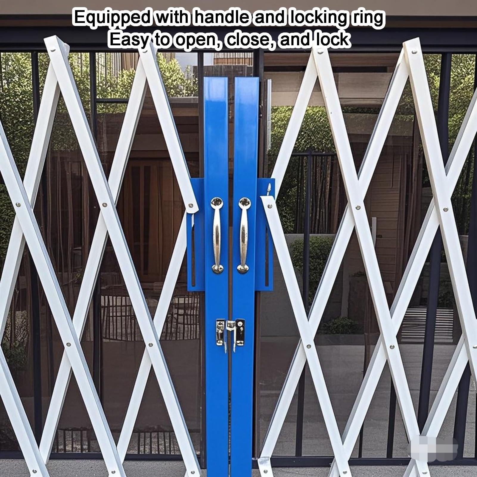Puerta retráctil – Puerta de tijera plegable para escuelas y almacenes, puerta de acordeón portátil con ruedas, barrera de seguridad ajustable y solución de control de acceso