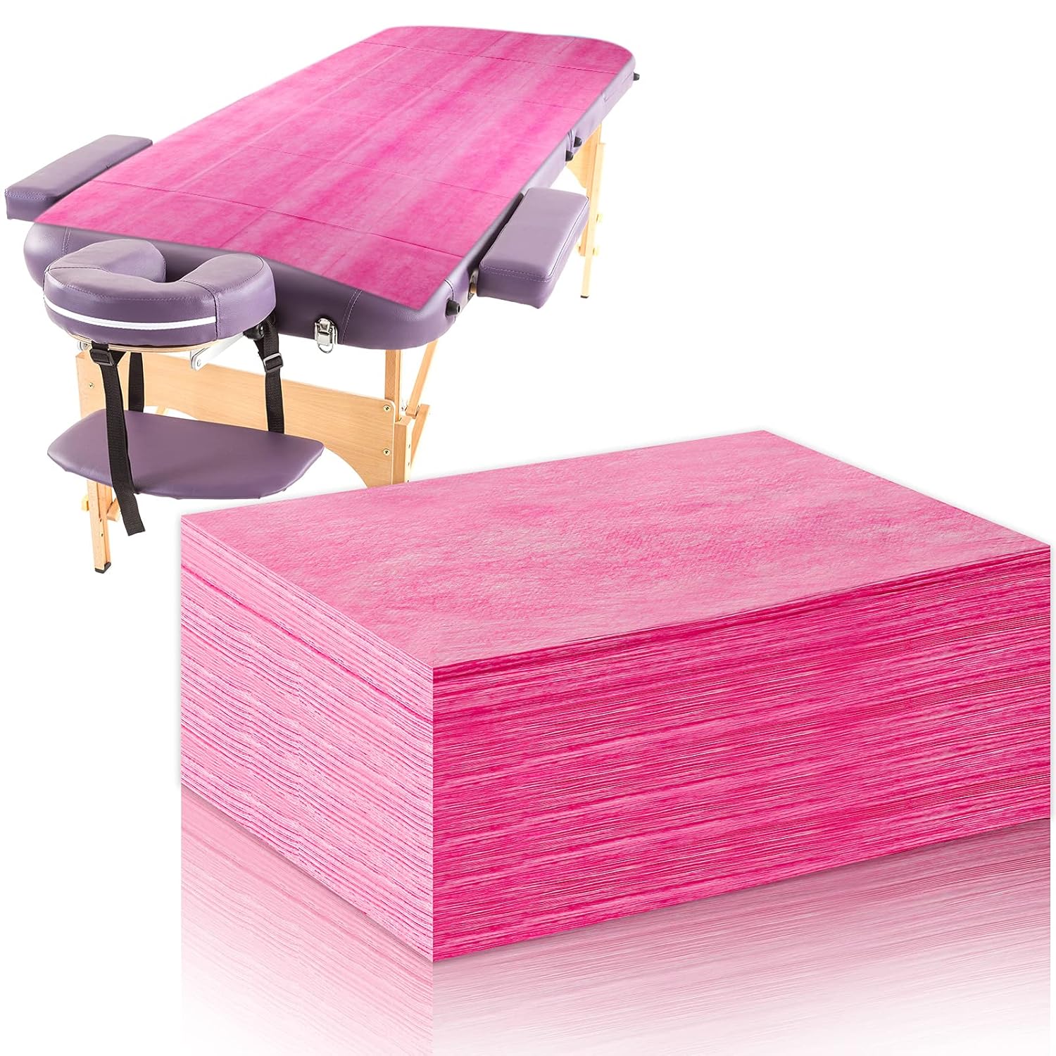 20 Pieces Disposable Bed Sheets Bed Cover Spa Massage Table Sheet Waterproof Bed Cover Flat Sheets Non-woven Fabric, 31 x 71 Inches (Purple) : Beauty & Personal Care
