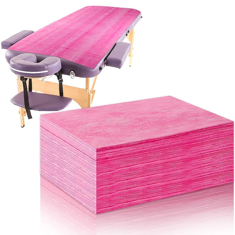 Lençóis descartáveis para maca Boao, rosa, 80 x 180 cm, pacote com 20