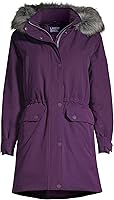 Vista 4 de Lands' End Expedition parka impermeable de plumón para mujer con capucha de piel sintética