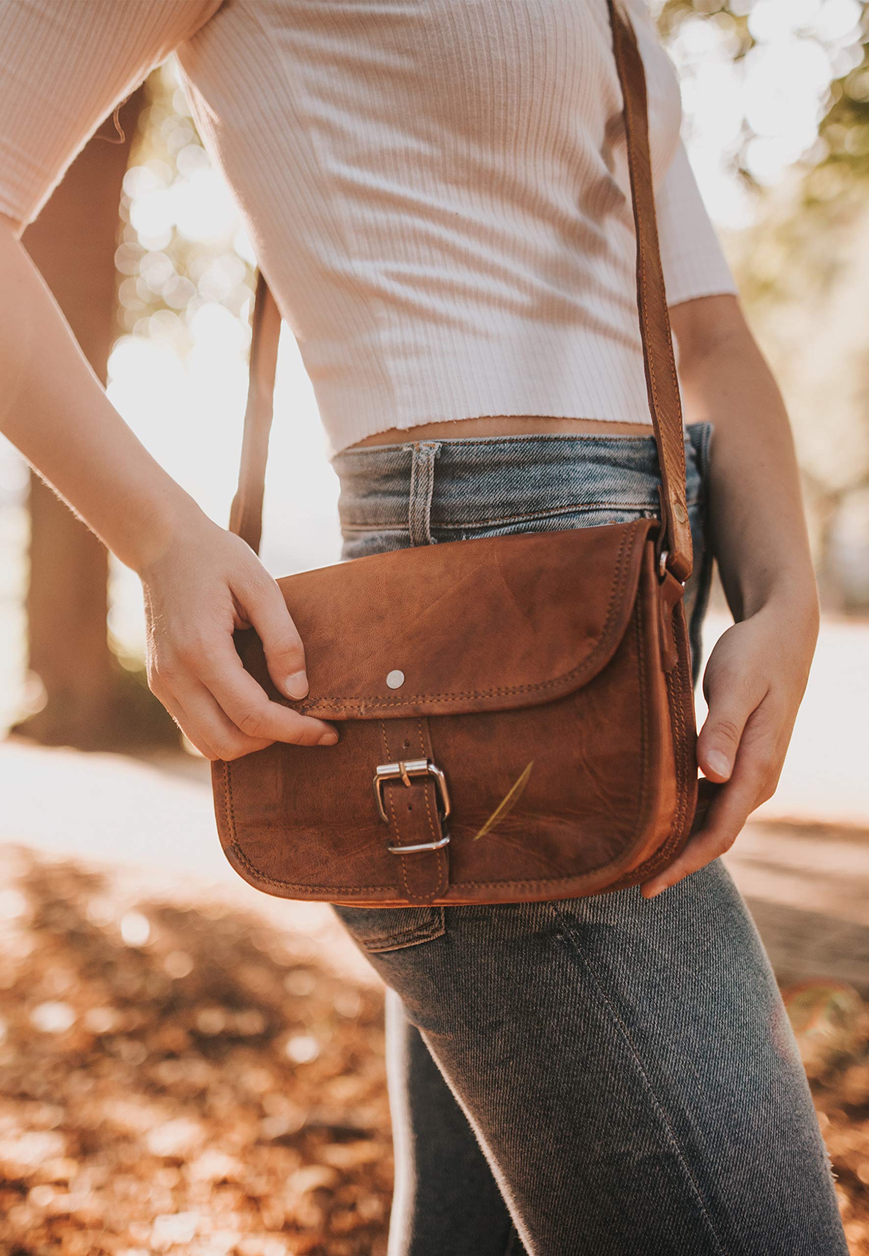 Gusti Leder Umhängetasche Mary I Handgefertigte Ledertasche Damen für Alltag & Freizeit I Elegante Leder Handtasche Damen aus Ziegenleder