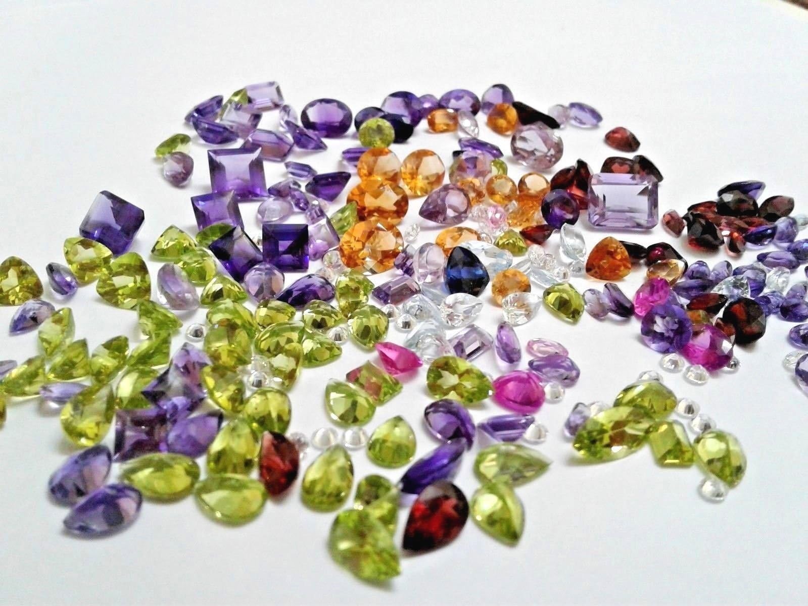 100 Carats Mixed Stones - Mixed Loose Natural Faceted Gemstones and Jewels