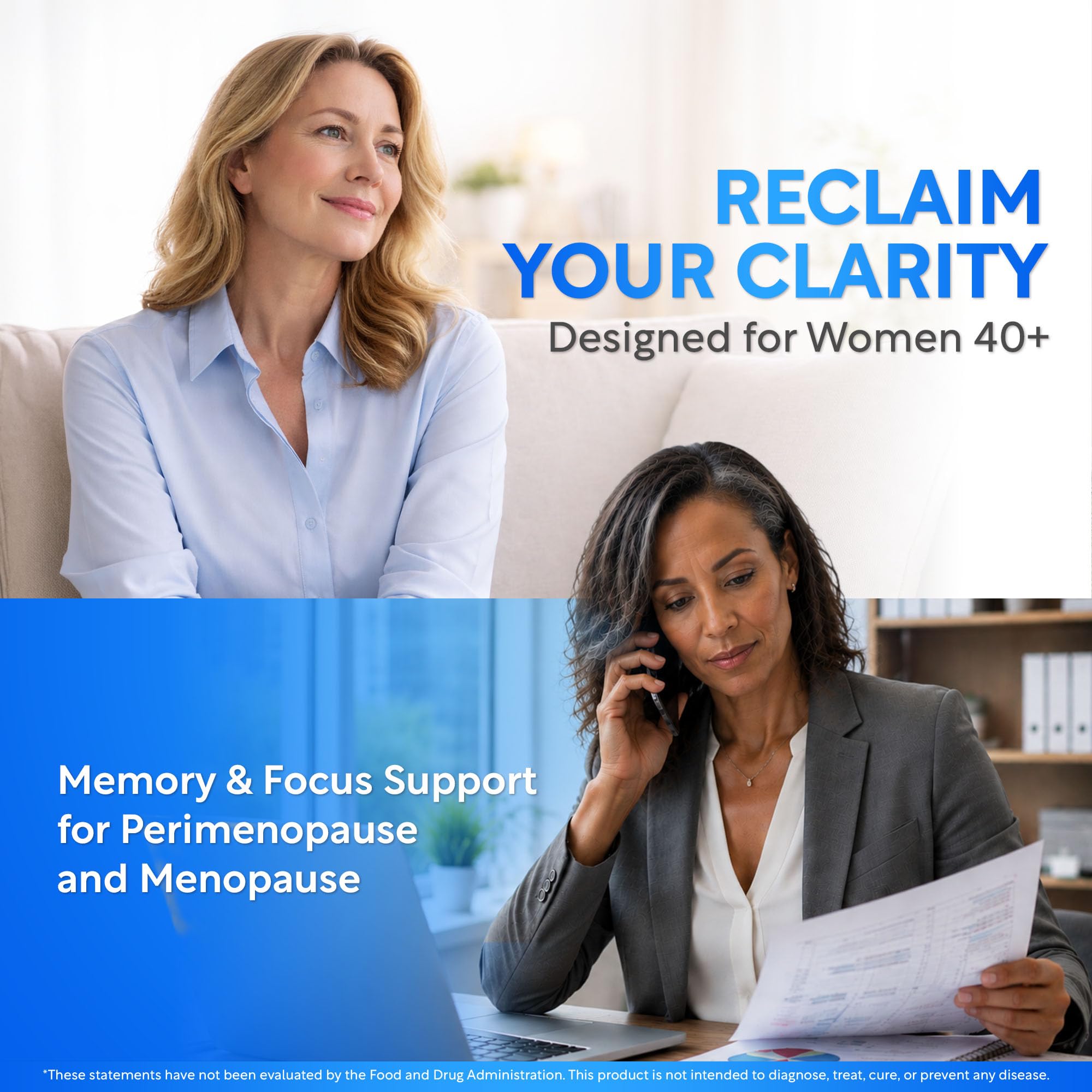 Brain Fog Supplement for Women, Menopause Memory and Focus Vitamins, 60ct — Amazon image 3