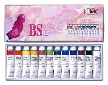 【購入前にコメント必須】ホルベイン油絵の具12色　アクリル絵の具26色　筆11本 Amazon | ホルベイン 習作用油絵具 B937 BSセット (10ml 12色