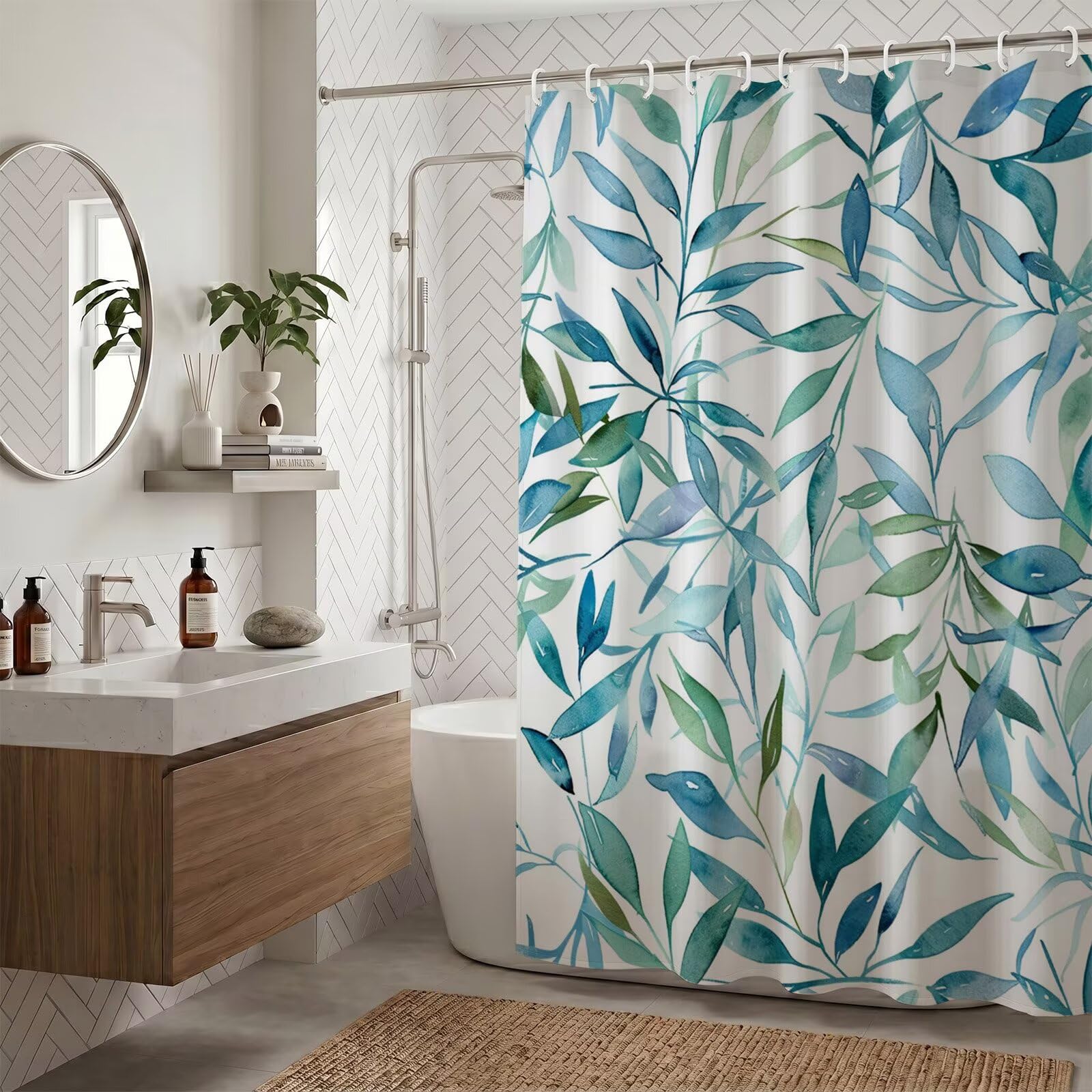 Rideau de douche feuilles œuf de canard pour sublimer votre salle de bain