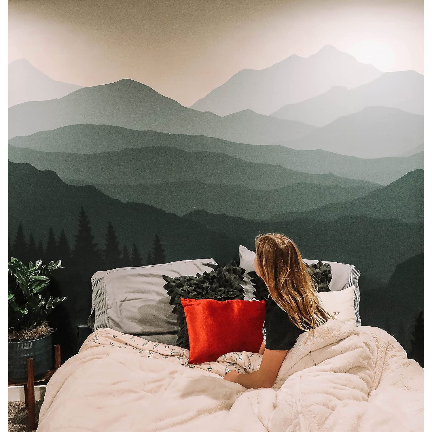 Papier peint intissé montagne 104x70cm Coloray pour décoration murale de salon