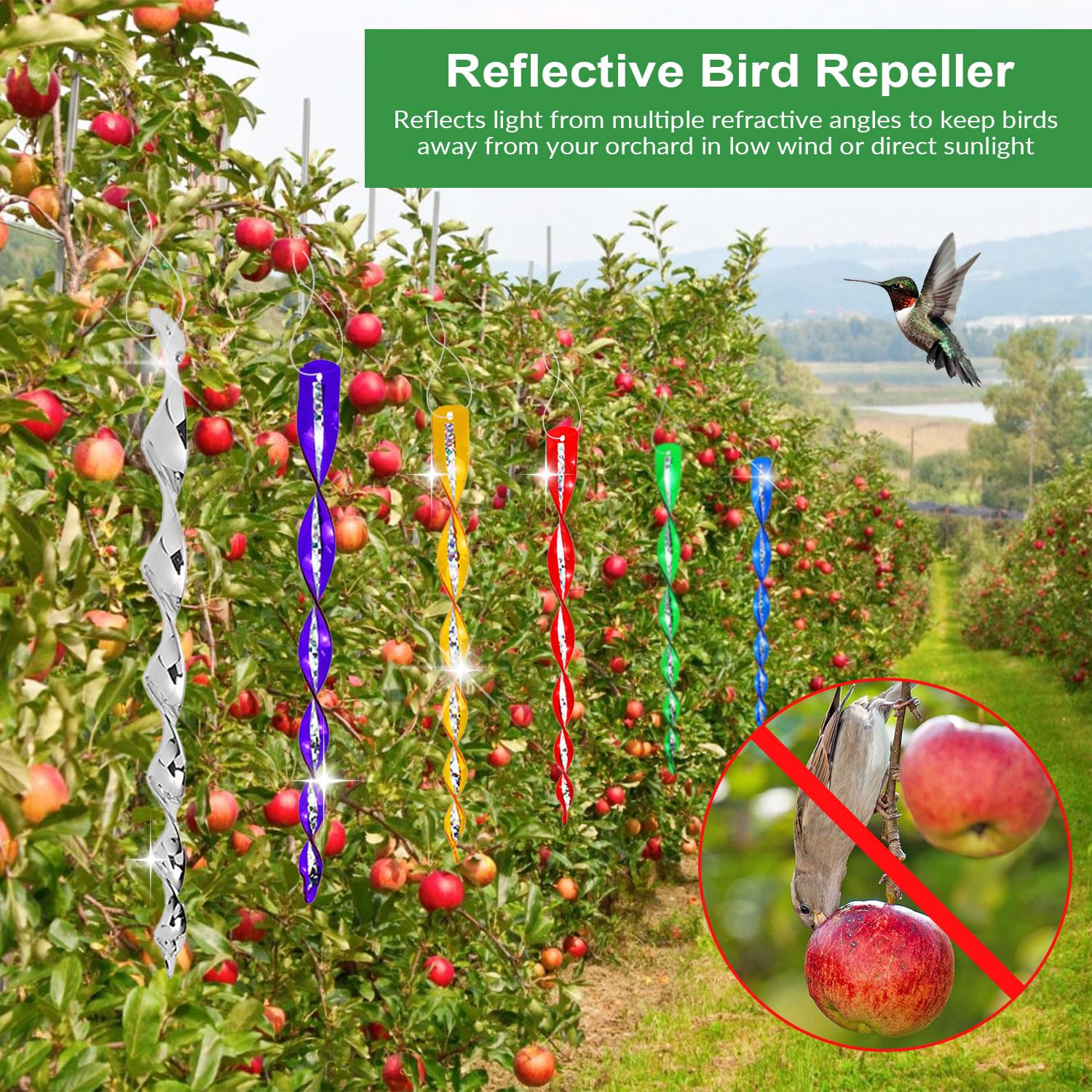 Lot De 12 Répulsifs Anti-oiseaux Réfléchissants En Spirale Pour Balcon Et Decoration De Jardin Repulsif Lateral Contre Les Oiseaux 6 Couleurs H468 91532775