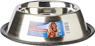 Trixie 2488 Langohrnapf, Edelstahl, 0,9 l/ø 25 cm, cream/blue, 1 Stück (1er Pack) product image