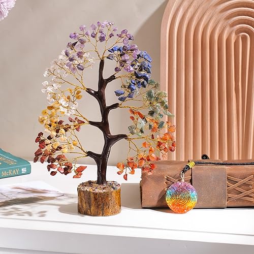 Miniatura 8 de Árbol de la vida de cristal - Árbol de Feng Shui - Regalos de oficina - Árbol de 7 chakras - Artículos espirituales - Regalos de chakras - Cristales