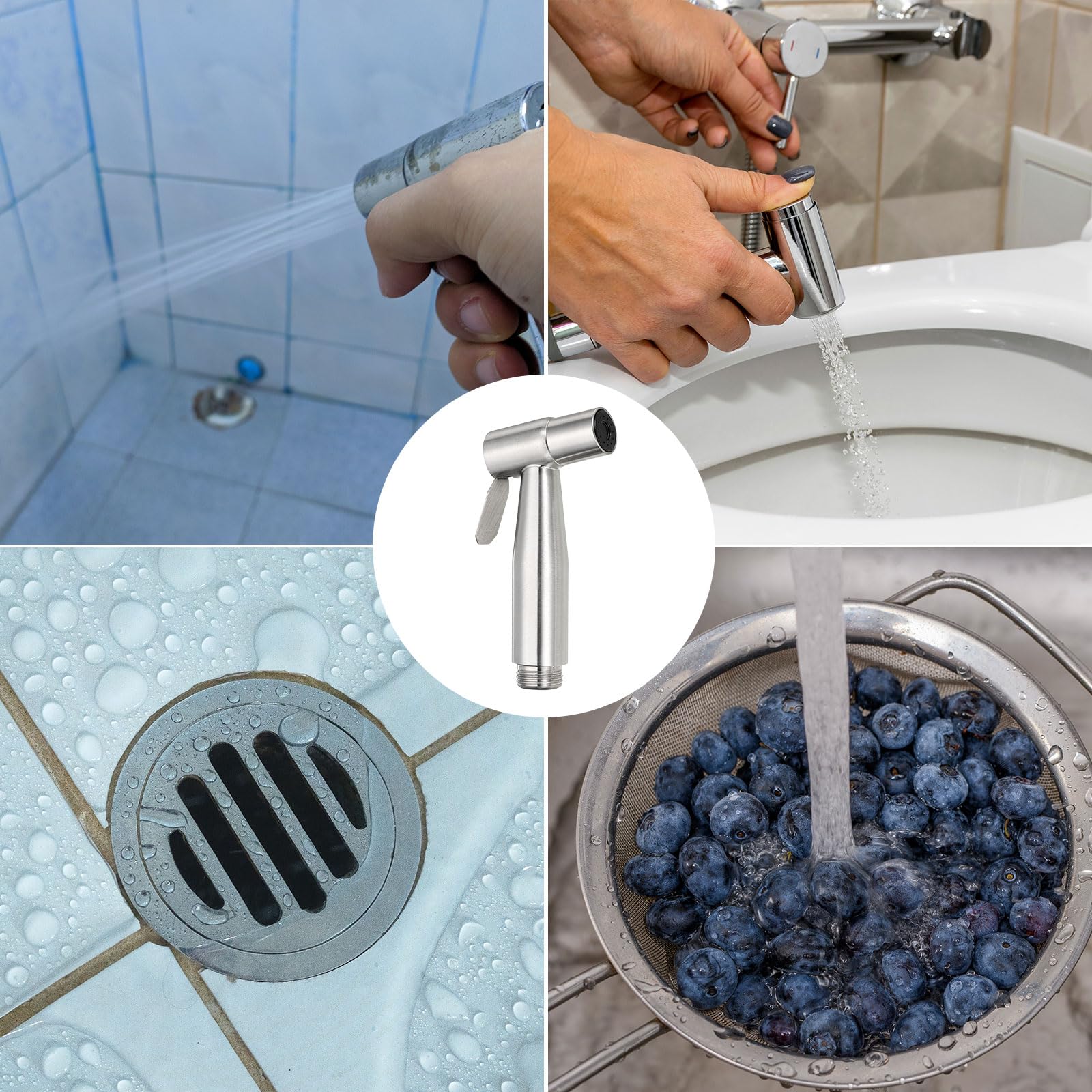 uxcell 1 Pcs Bidet Sprayer Stainless Steel Pressurized Handheld Bidet Sprayer for Toilet Jet Spray Bidet Attachment Bidet — view 6