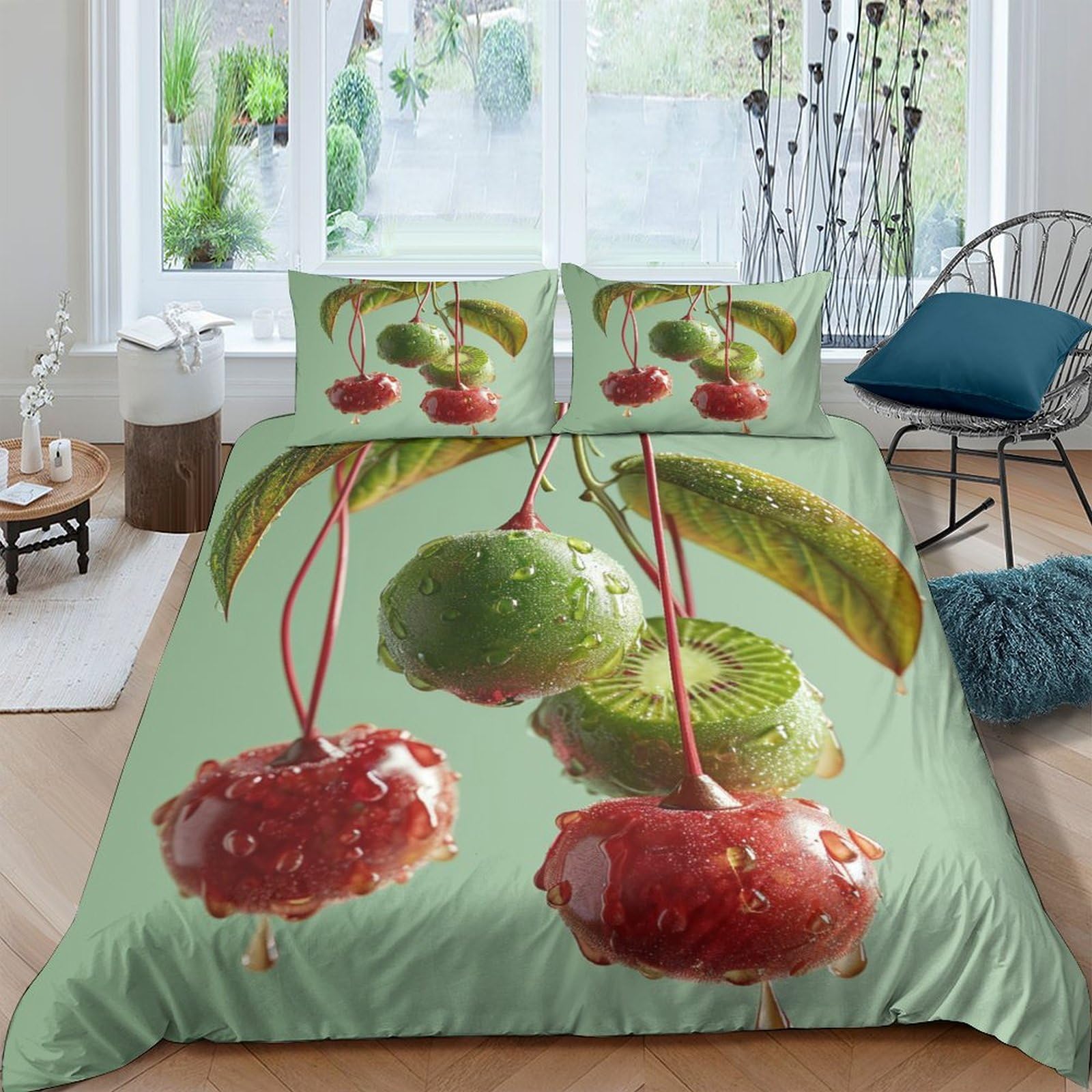 Housse de couette Kiwi pour chambre d'enfant et ado dynamique 200x200