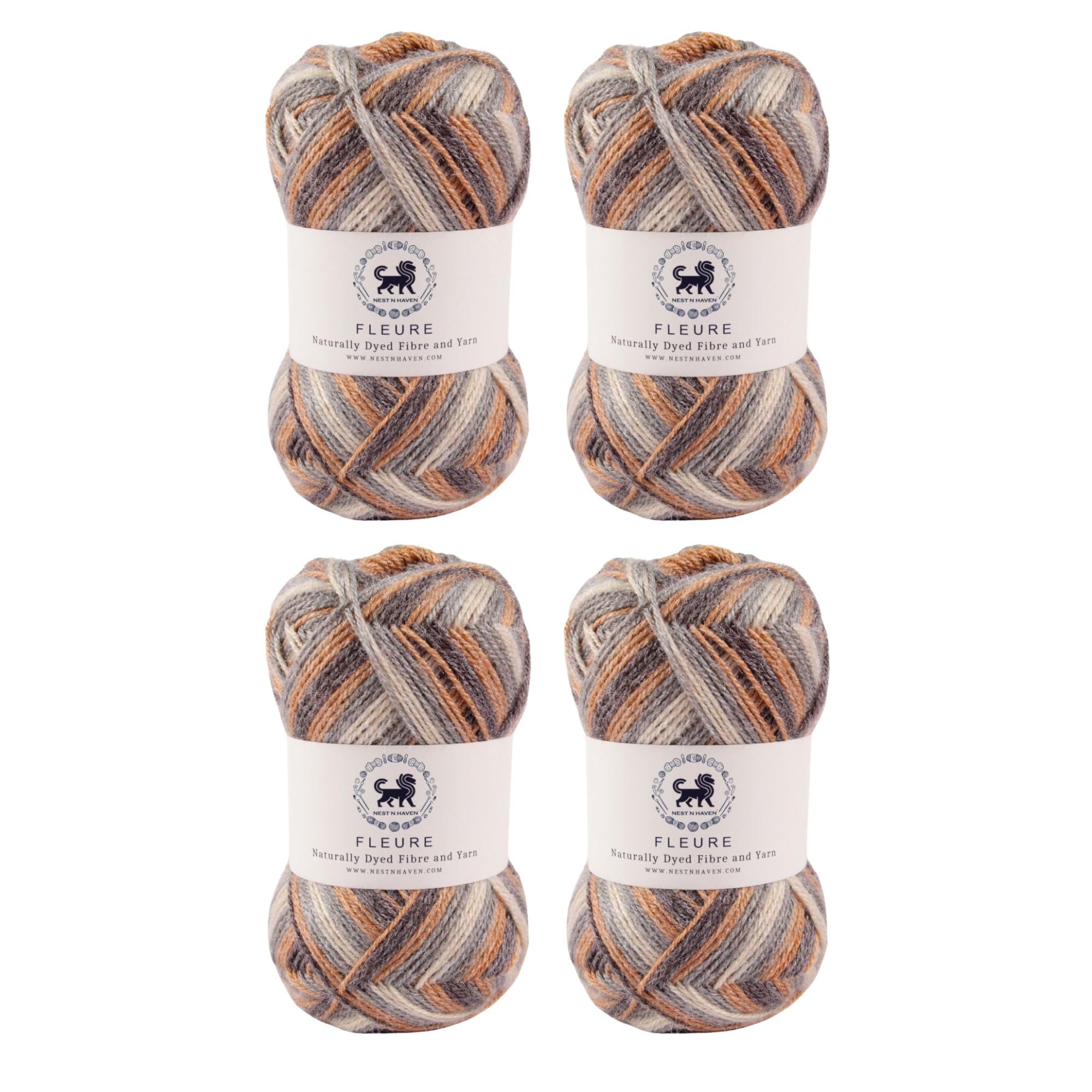 Nestnhaven Acrowools Fleure Hand Knitting and Crochet Yarn. Pack of 1 Ball - 100gms. Shade no - NNHF (Multicolor24) | (400 Gm)