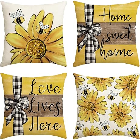 AVOIN colorlife Home Sweet Home Spring Summer Pillow Covers