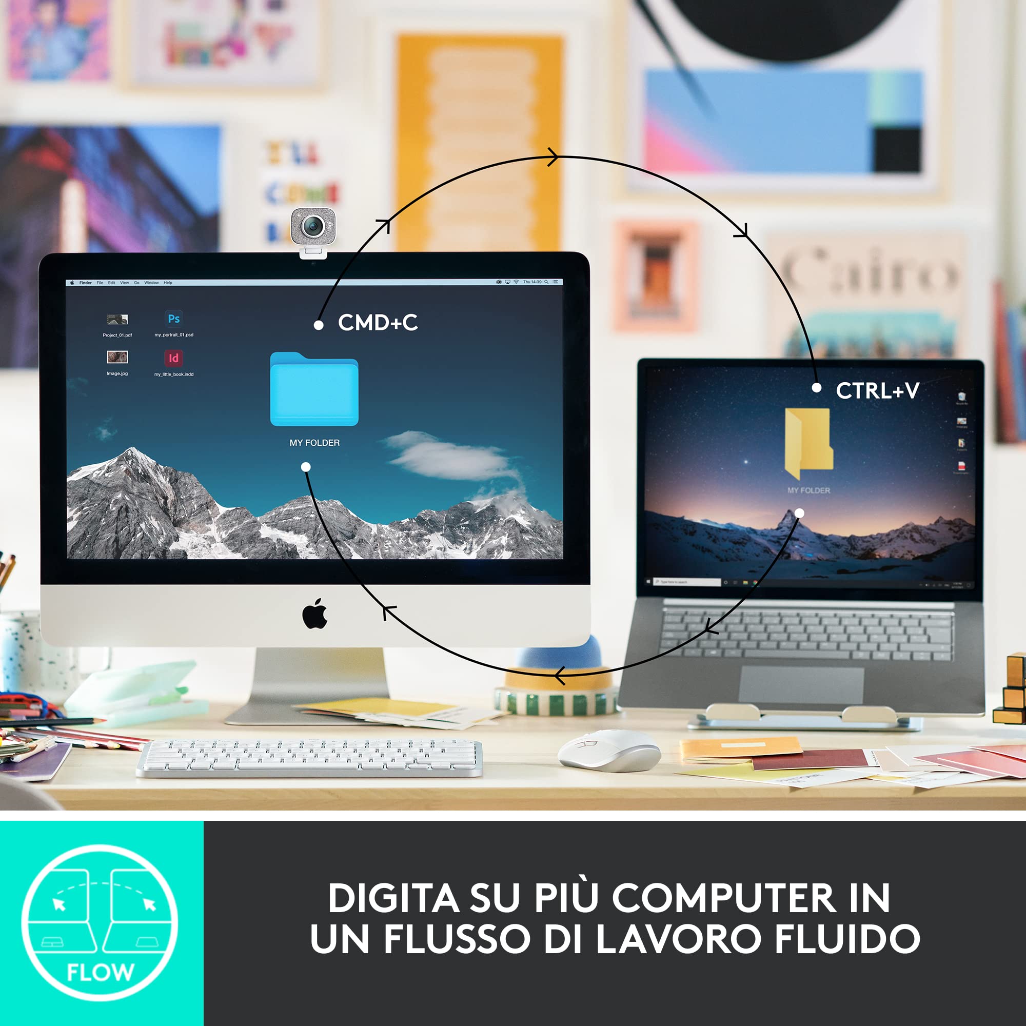 Logitech MX Keys Mini for Business tastiera wireless illuminata | Compatta, tecnologia Logi Bolt, retroilluminazione, ricaricabile, Windows/Mac/Chrome/Linux, Italiano QWERTY - Grigio