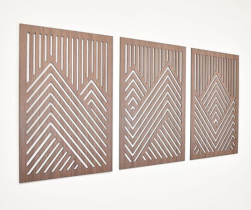 Miniatura 3 de Wood Wall Art Mountains Set of 3 Geometric Wood Decor Panels