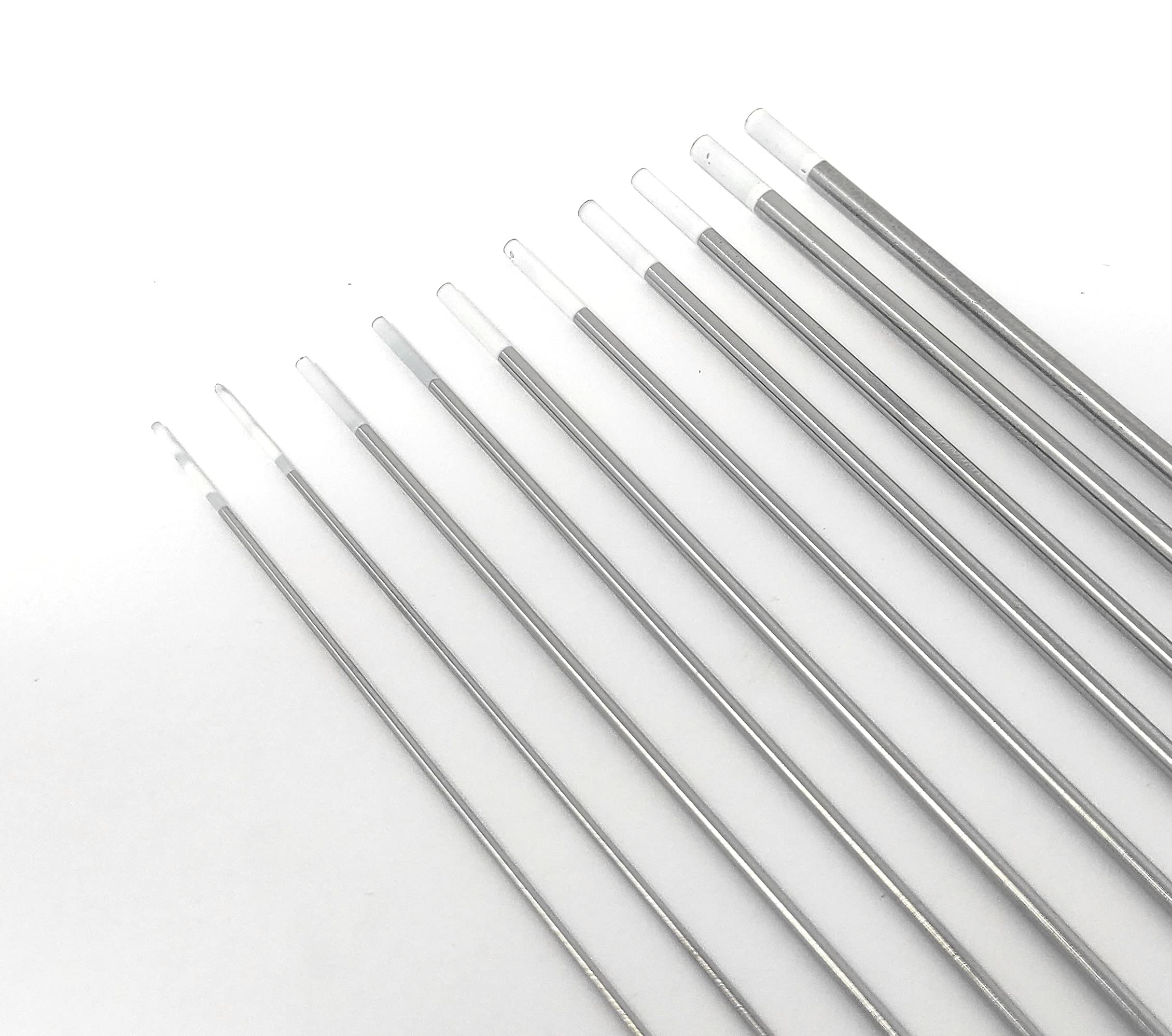 ELCAN Tungstenos soldadura TIG Zirconio 0.8% Blanco AZ8 profesional, electrodos soldadura para torcha TIG de 1,0 1,6 2,0 2,4 3,2 mm, 10 unidades - Dimensiones: 1,0/1,6/2,0/2,4/3,2 x 175 mm