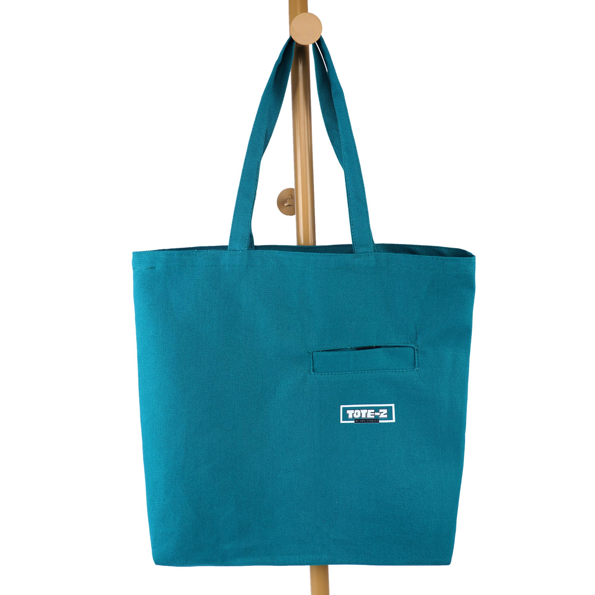 TOTE-Z Front Pocket Tote Bag β Teal Green | For Men & Women, Lightweight & Spacious with Quick-Access Pocket for Phone, Keys & Wallet | Office, College, Travel & Daily Use 3