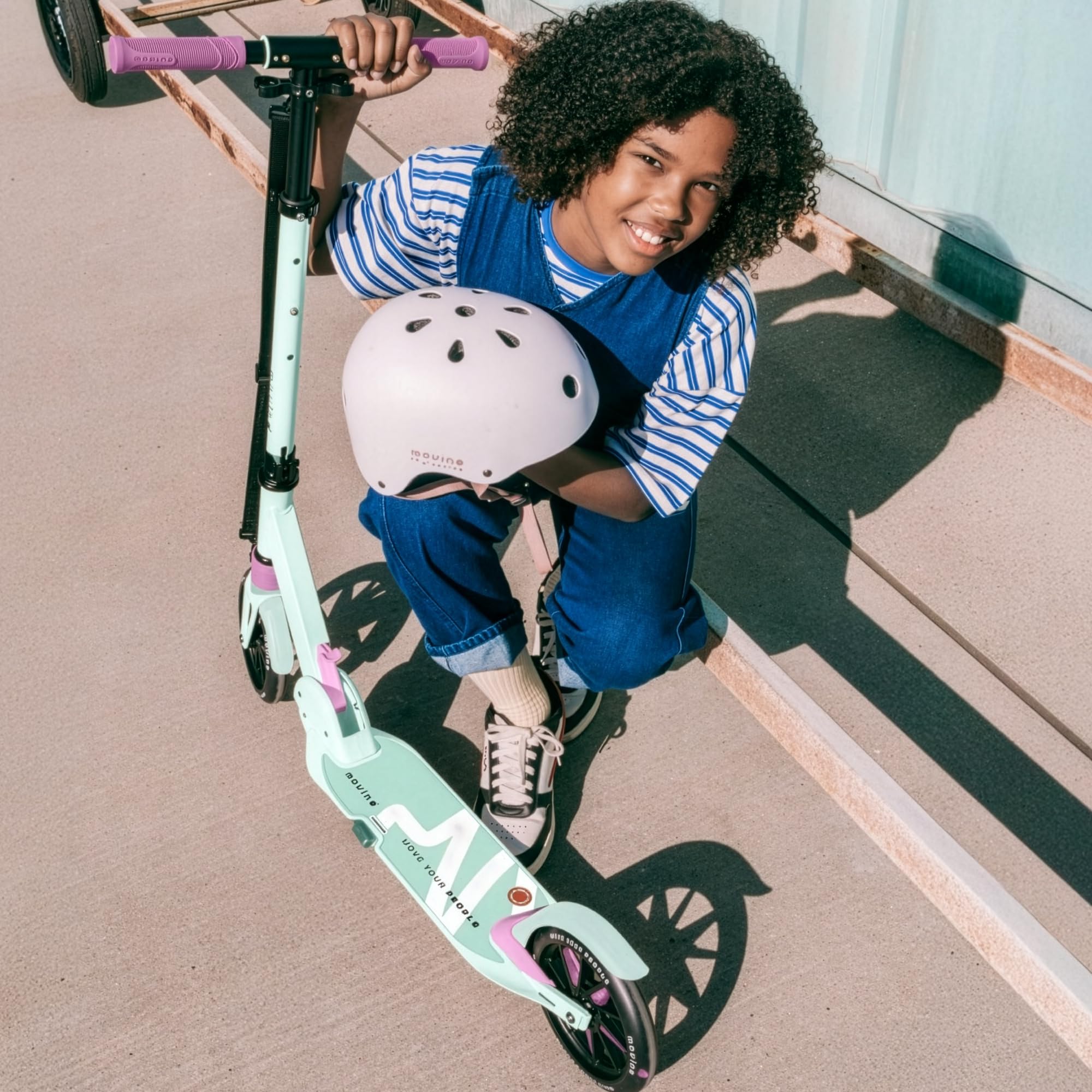 Movino Patinete para Niños Adultos y Adolescentes hasta 100 kg - Scooter Plegable Urbano - Ruedas LED Grandes 180 mm - Manillar Ajustable - City Light — view 6