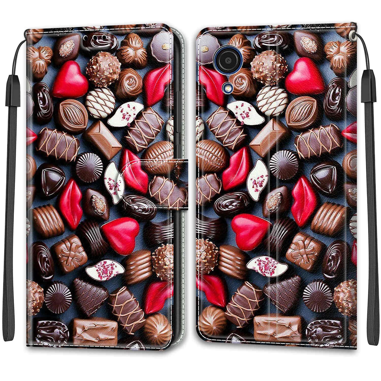 Custodia in pelle flip per Samsung Galaxy A03 con design a portafoglio e goffratura, porta carte e supporto Marrone