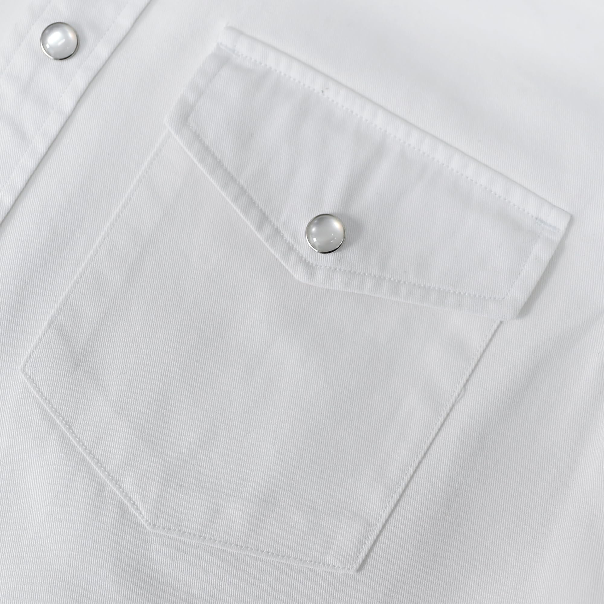 Dubinik® Camisas para Hombre Camisa Vaquera Manga Larga Algodón Botones A Presión Western Casual para Trabajo