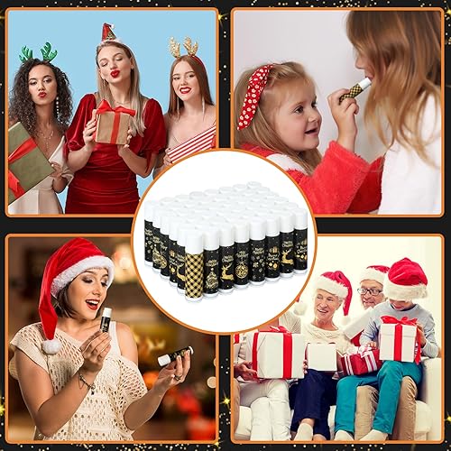 Miniatura 6 de Swiffen 48 unidades de bálsamo labial a granel, regalo de Navidad, bálsamos labiales negros y dorados, productos de cuidado de labios de Navidad,