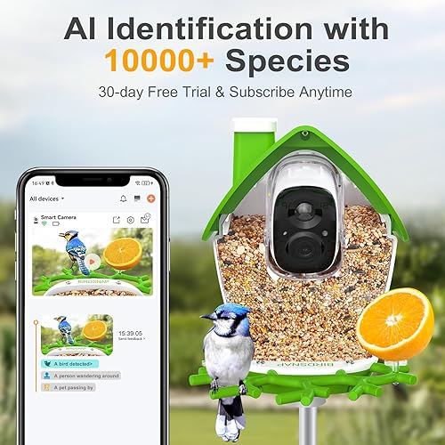 Miniatura 3 de MON - Comedero para pájaros con cámara, alimentador de pájaros desmontable en 2K con tarjeta de 32 GB, tenedor de frutas con tarjeta de 32 GB,