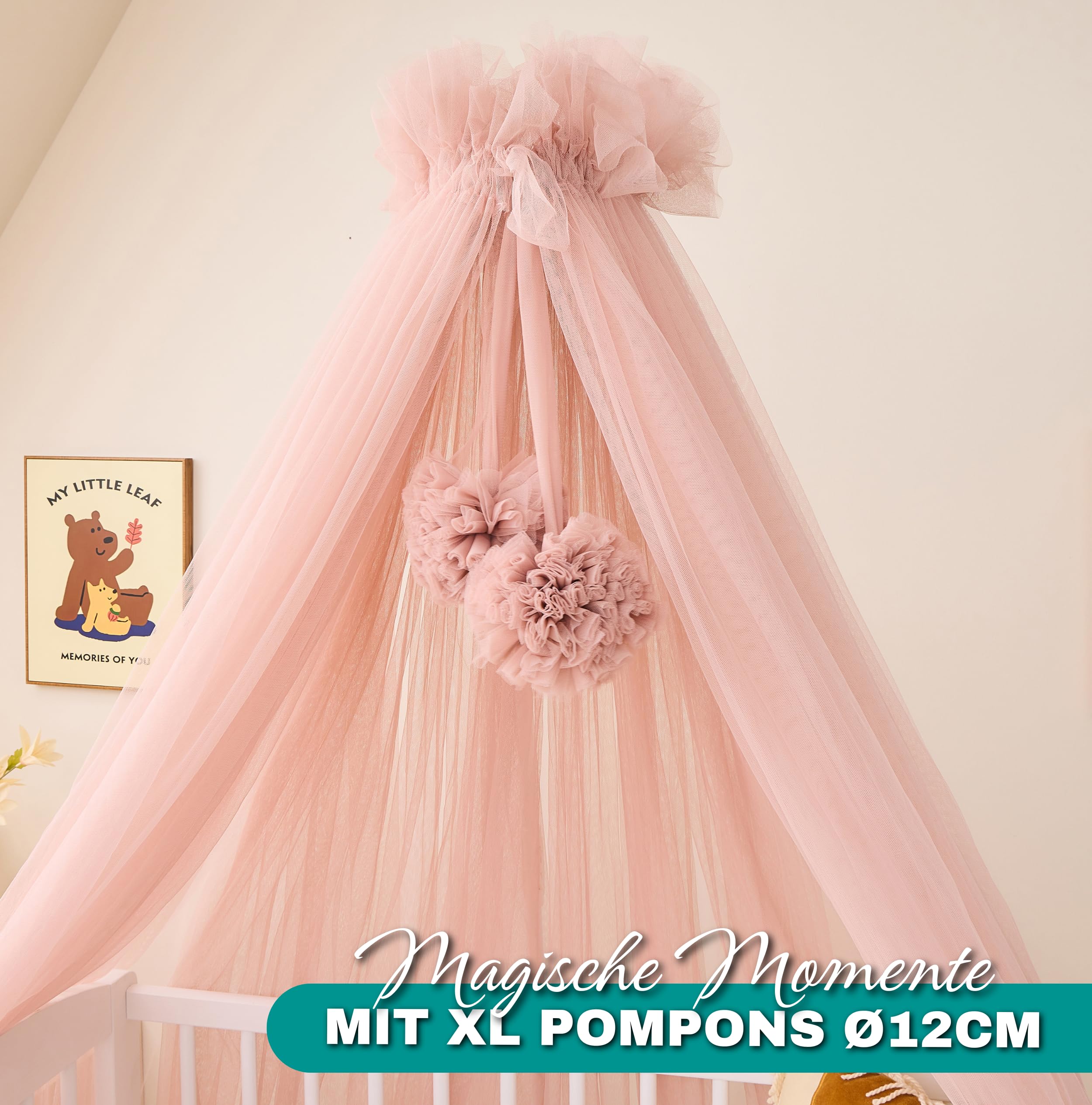 ALAVYA HOME® Betthimmel Tüll 120cm lang für Babybett & Wiege