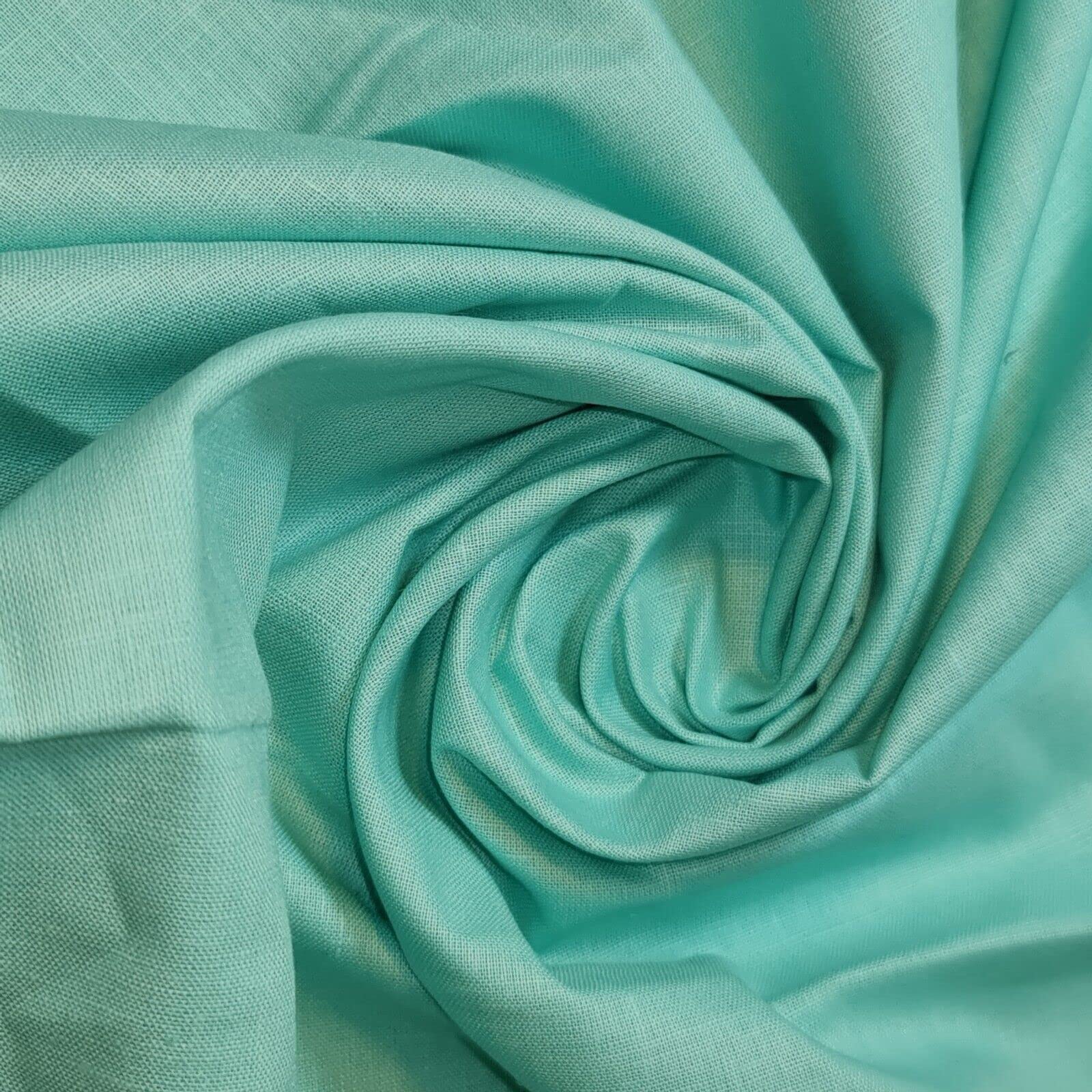 *Clearance* Plain 100% Cotton Linen Fabric Craft Dress Quilting Material 58" (Turquoise)