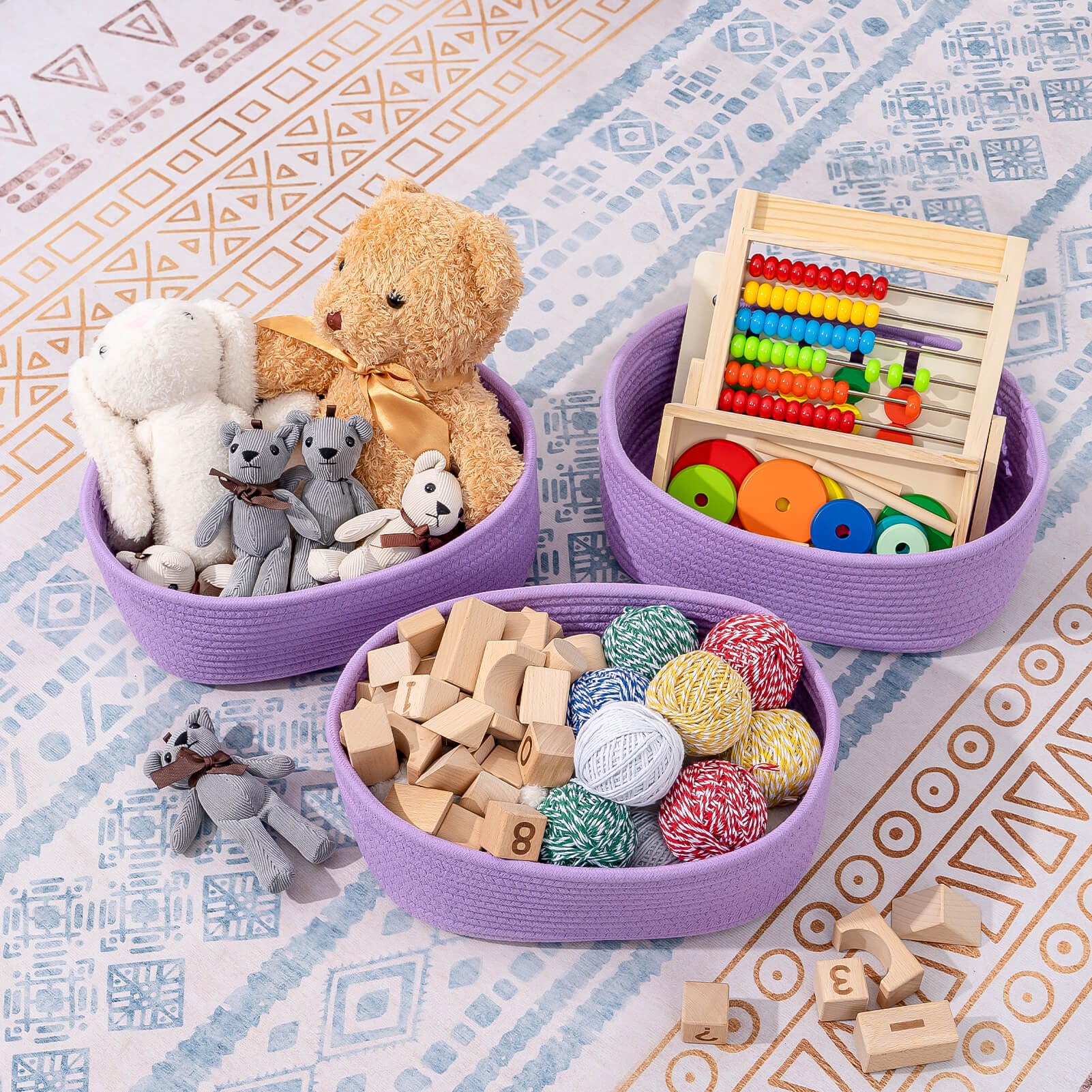 CubesLand Cestino portaoggetti a forma di cubo per neonata piccola cesta portaoggetti viola per giocattoli per cani cesti portaoggetti tessuti per scaffali