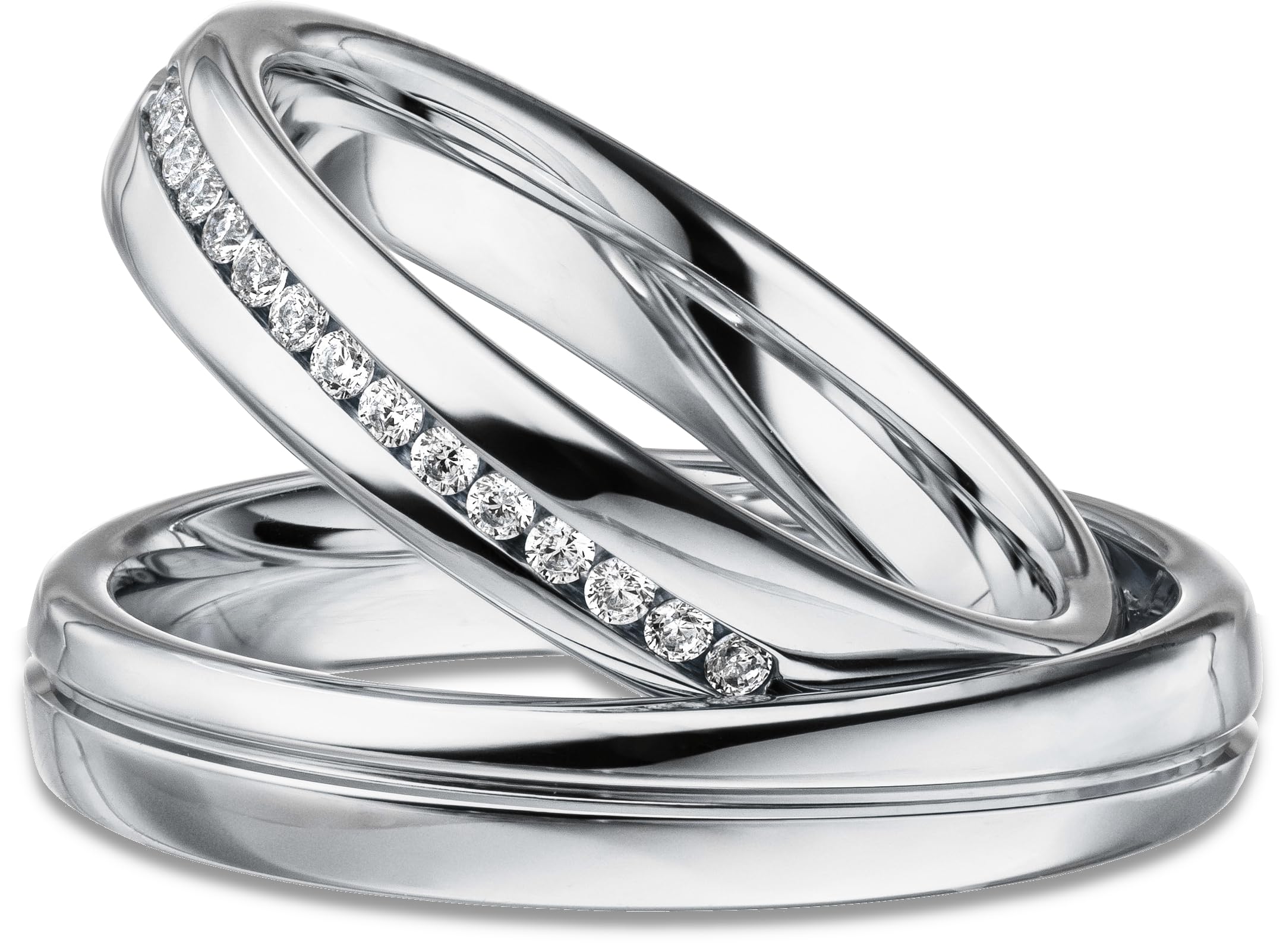 Kolibri Rings Eheringe Verlobungsringe Silber 925 15 Zirkonia Steine Set - Gratis Gravur und Etui