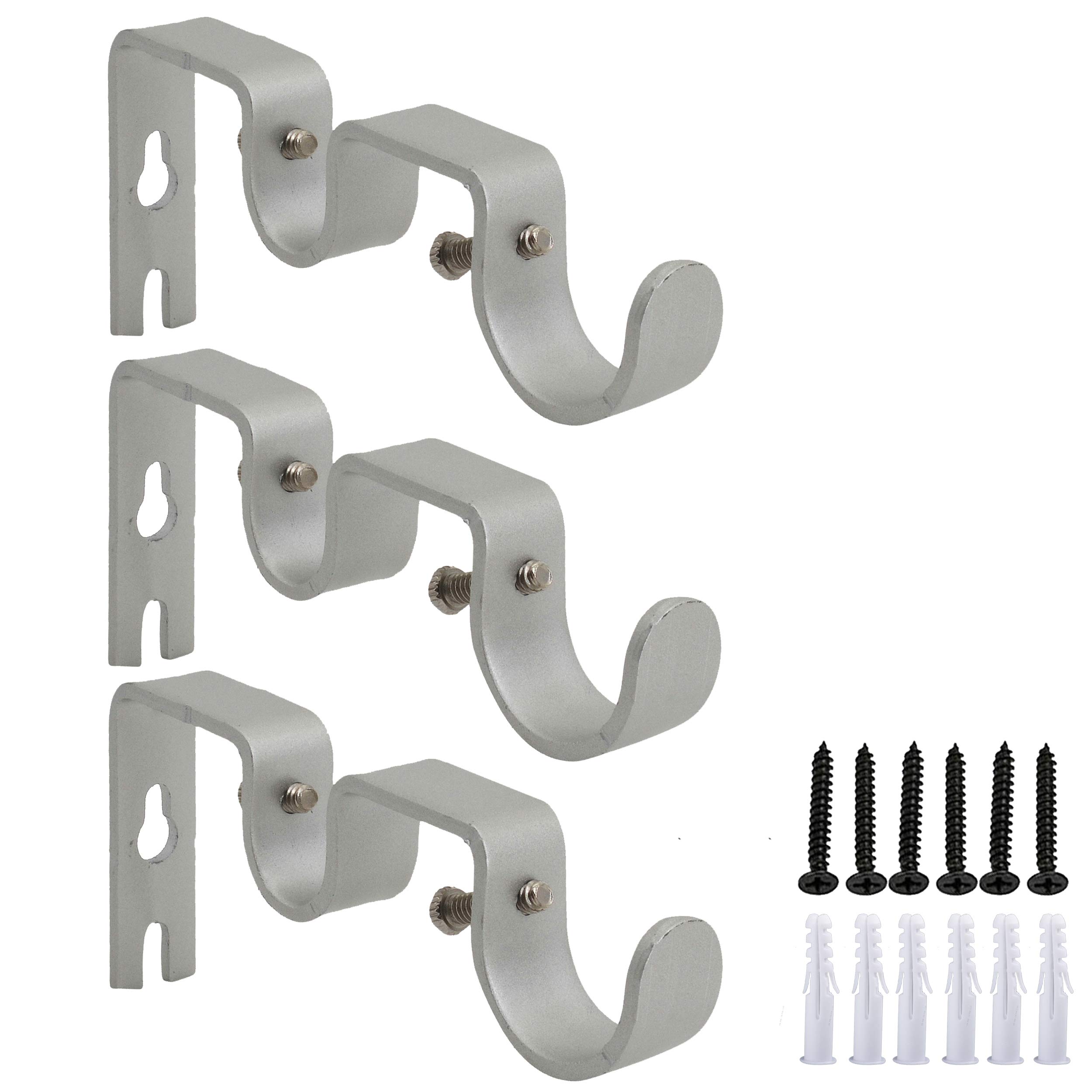 Addgrace 3 Pcs Double Curtain Rod Bracket Heavy Duty Vintage