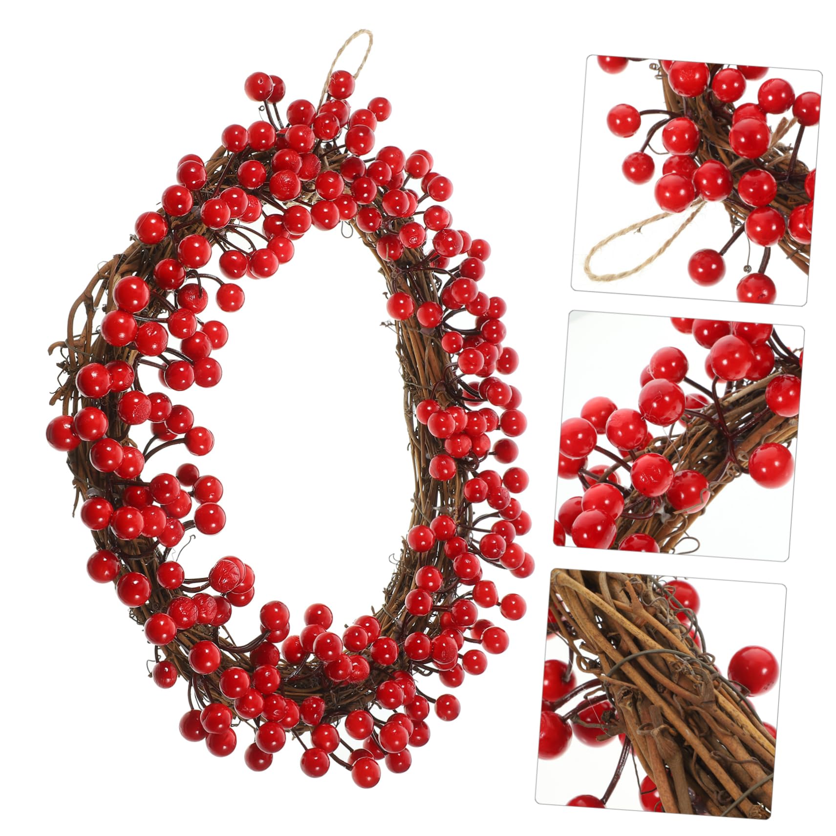 BESPORTBLE Couronne de Noël Décorative avec Baies Couronne à Suspendre pour Porte Entrée Décoration Murale Artificielle pour Noël