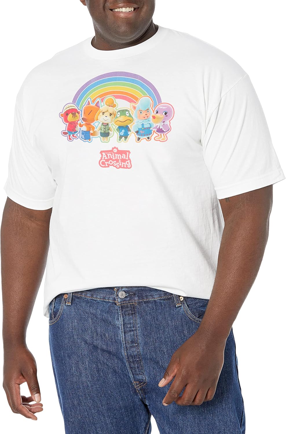 Nintendo Rainbow Super Star Men's Tall Tops Short Sleeve