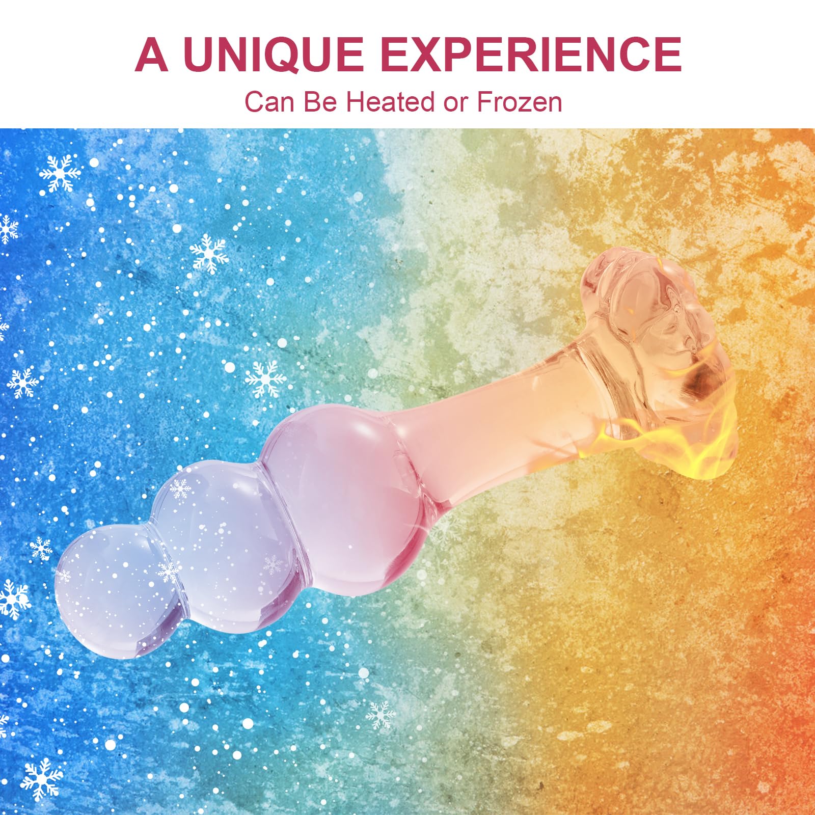 3 Pcs Set Glass Butt Toys Anus Beads Anal Trainer Dildo Crystal Butt Plug Kit S&M Adult Gay Anal Plugs Women Men Sex Gifts Things for Beginners Couples - Pink