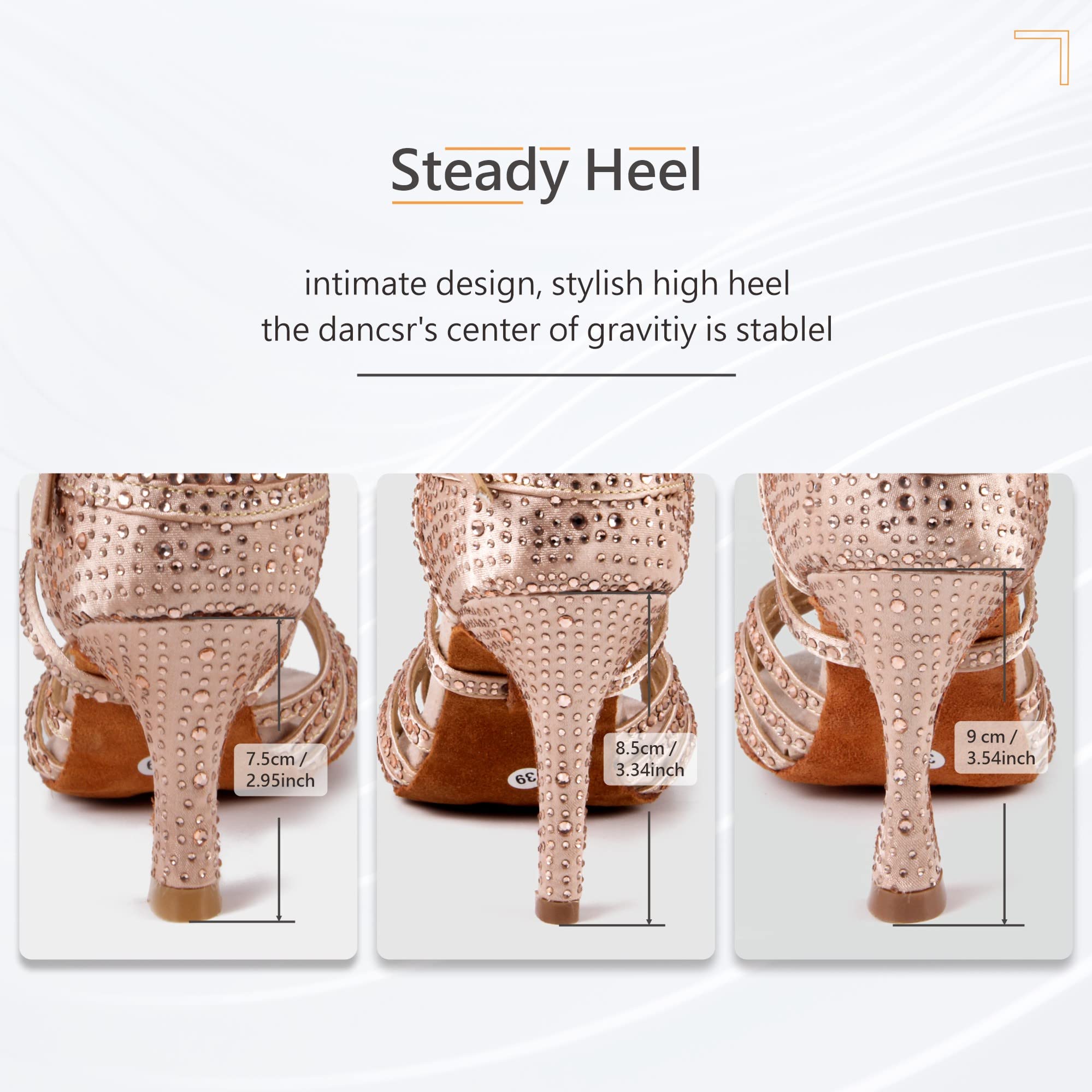 Zapatos de Baile Latino con Punta Abierta para Mujer Diamantes de imitación Tango salón de Baile Social Zapatos de Baile para Fiesta de Boda