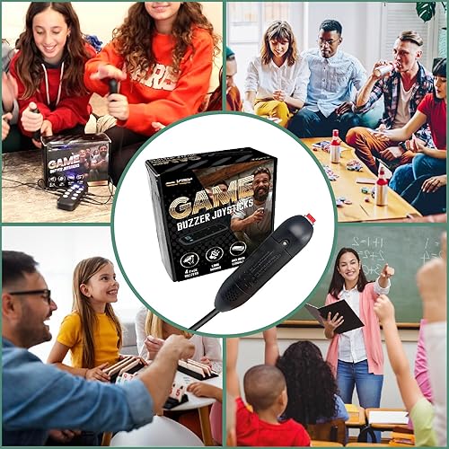 Miniatura 9 de Digital Energy Sistema de juego de zumbador de mano - La consola muestra el primer zumbido - Ideal para juegos de peligro, disputa familiar, trivia