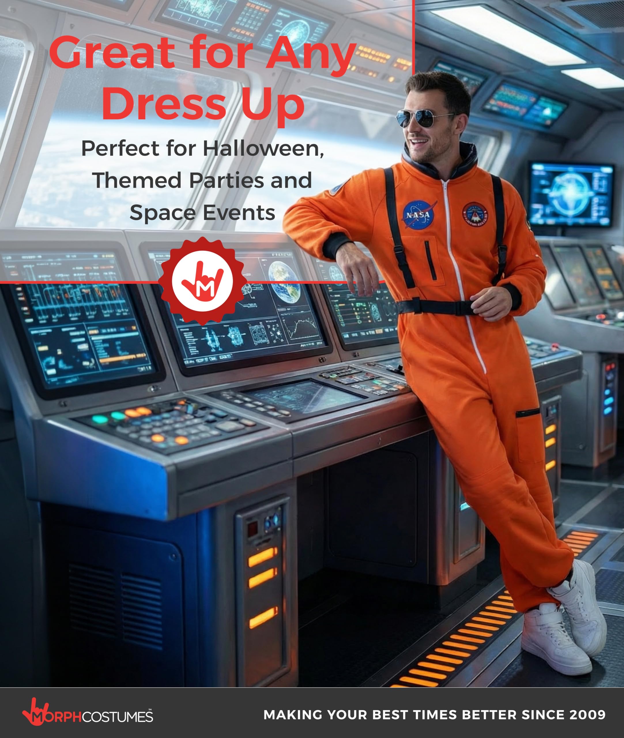 Morph Astronauten Kostüm Herren, Astronaut Kostüm Herren, Weltall Kostum, Faschingskostüme Männer, Karneval Kostüme