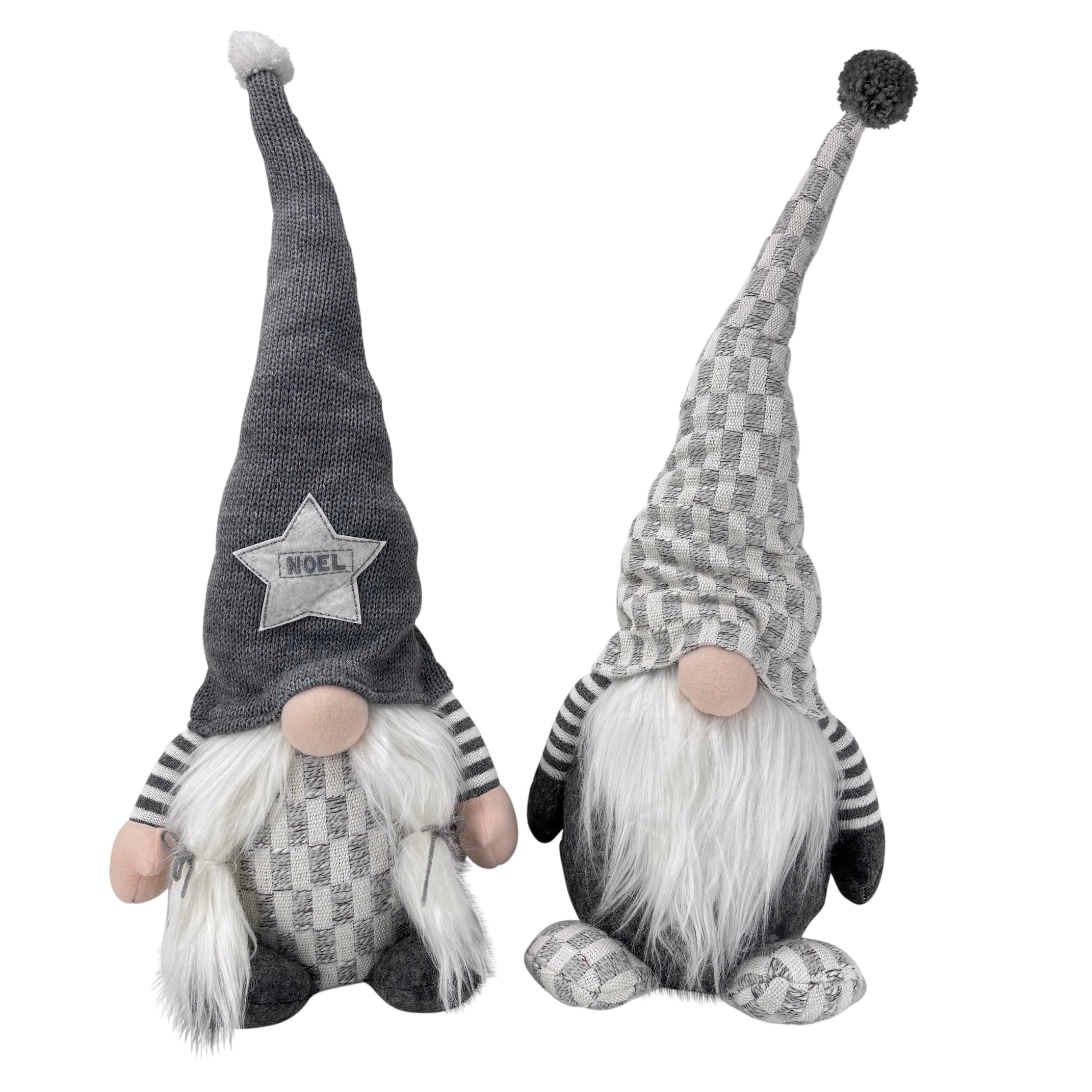 Süßer Weihnachtswichtel mit XL Zipfelmütze & Knollnase, 65 cm groß - Deko Figuren Weihnachtsdeko für eine gemütliche Atmosphäre (2er Set)
