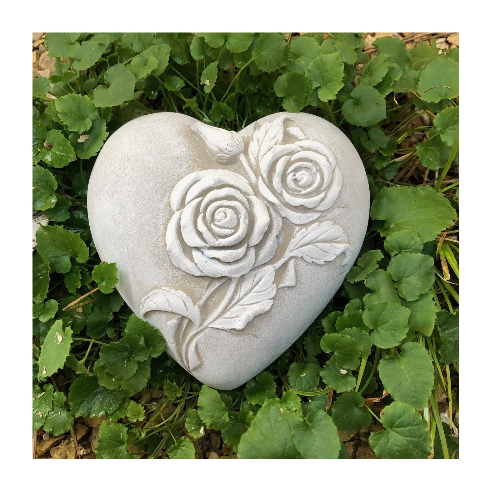 Radami – Herz mit Rosen Gedenkstein – Grabherz Deko