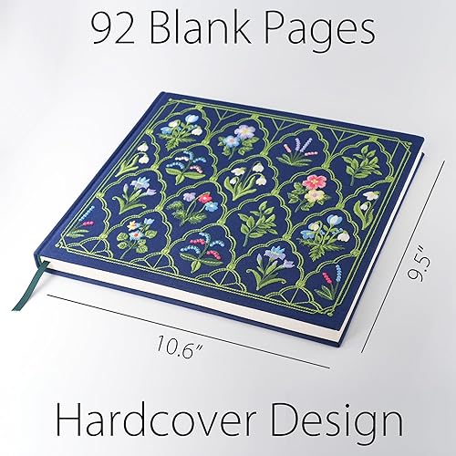 Miniatura 2 de diodrio Cuaderno de bocetos bordado de lujo para mujer, papel pesado de alta calidad de 180 GSM, 92 páginas en blanco, libro de bocetos de recuerdo