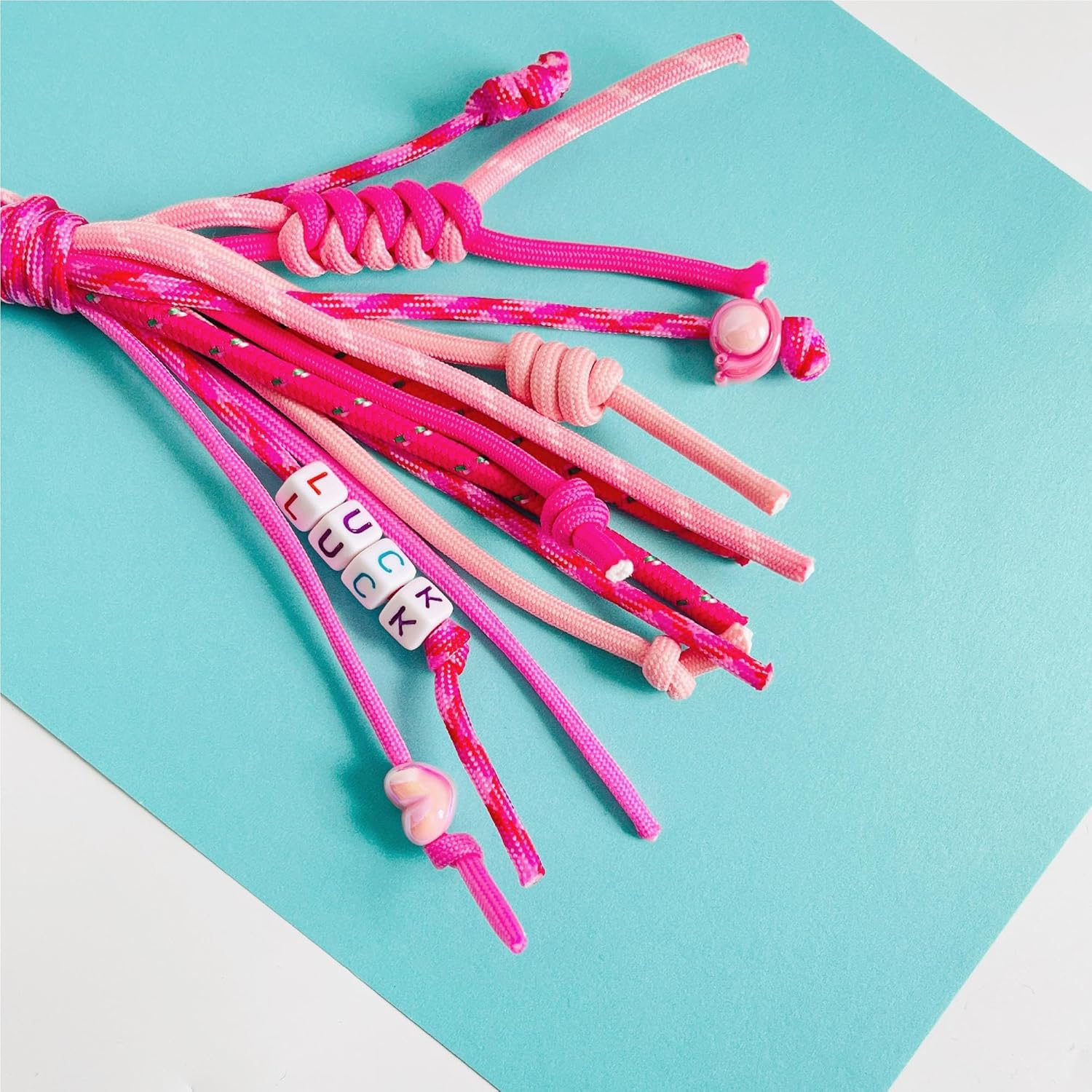 QTMY Rope Braided Keychain Bag Charms for Handbag Purse Backpack Accessories for Bogg Bag,860Pink-1 - Image 3