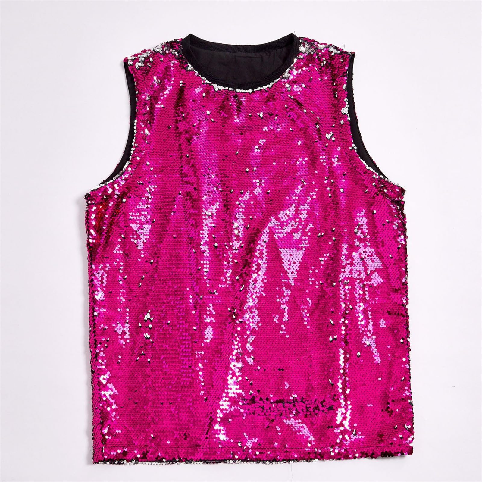 Canotta Uomo Senza Maniche Glitter Casual Traspirante per Sport Palestra Moda Comoda