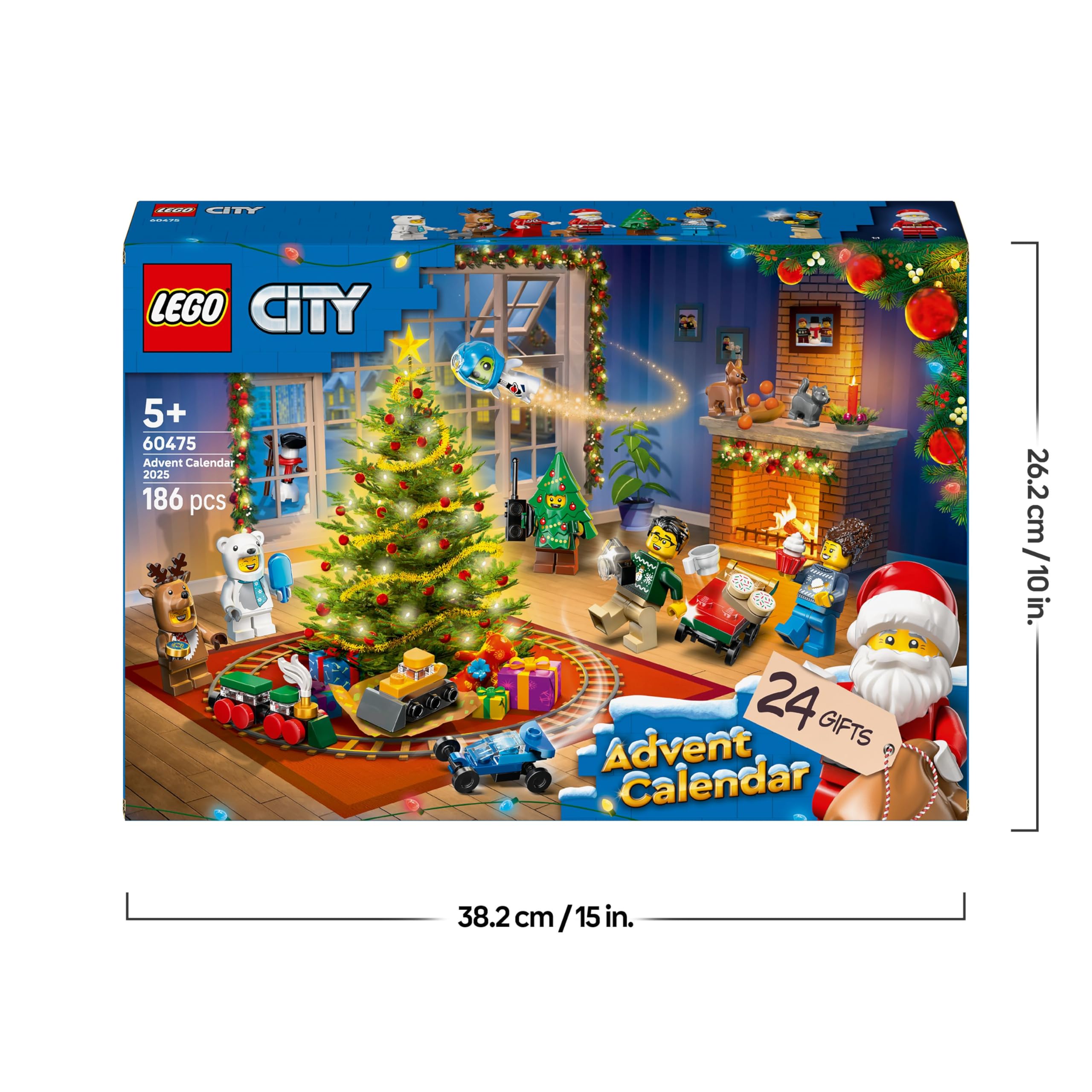 LEGO City Calendario dell'Avvento 2025 per Bambini e Bambine da 5 Anni - Gioco per il Conto alla Rovescia di Natale con 24 Sorprese tra cui Treno, Auto, Trattore e 7 Minifigure - Idea Regalo - 60475