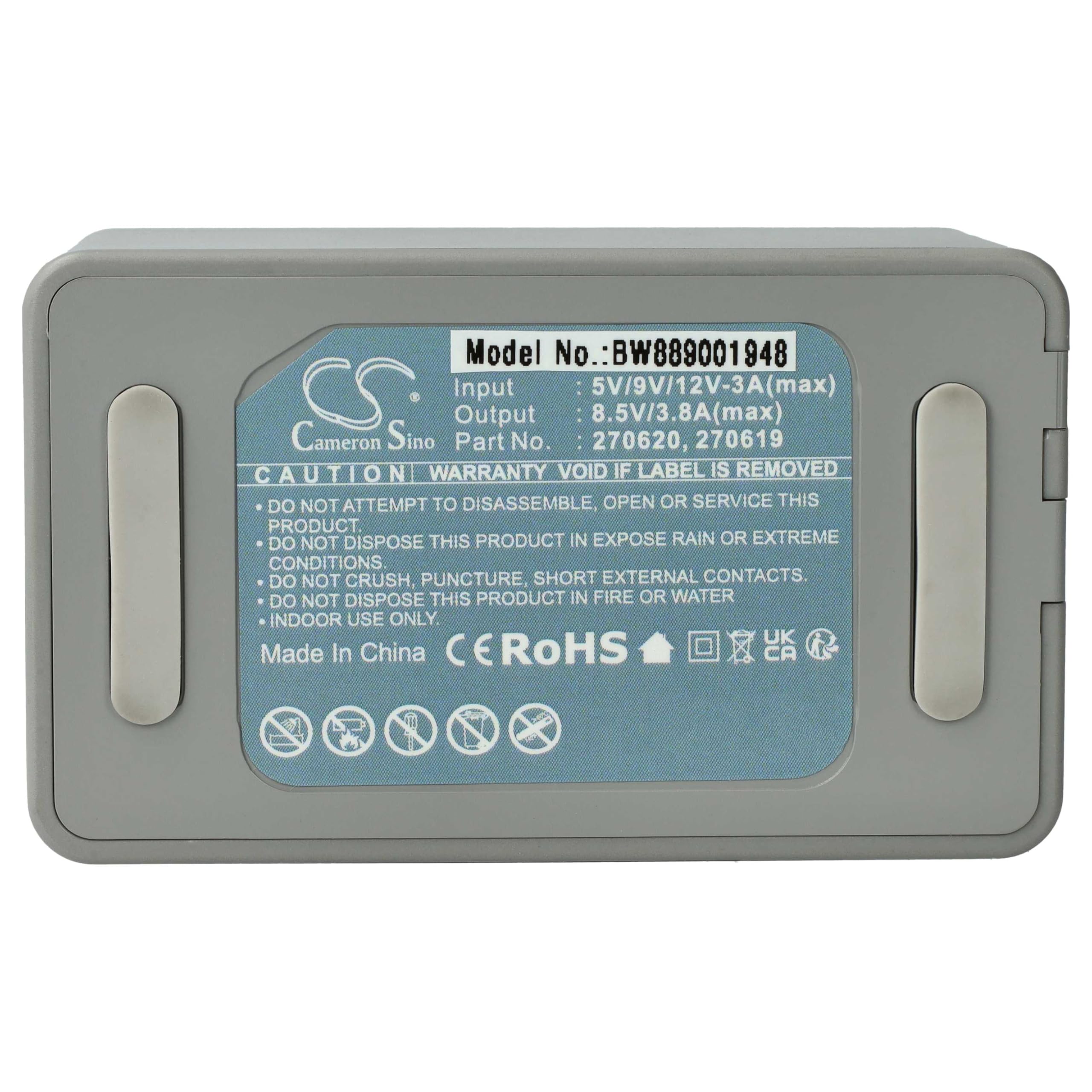 vhbw caricabatterie USB-C da 3 compatibile con DJI BWX162-3850-7.38, BWX162-2453-7.38, 270620, 270619 drone (caricatore multiplo)